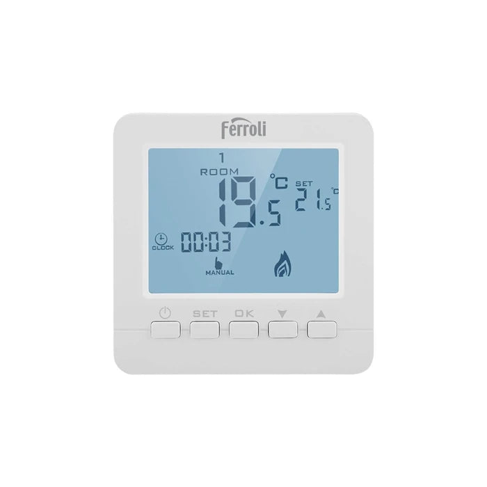 Termostat de ambient neprogramabil cu fir Ferroli FER105